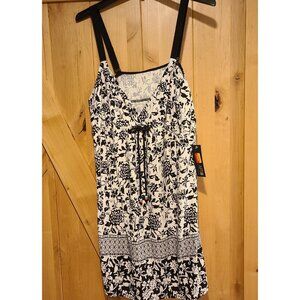 New! Apt 9  XXL Black White Sleeveless Nightgown Babydoll Mini Adjustable Strap